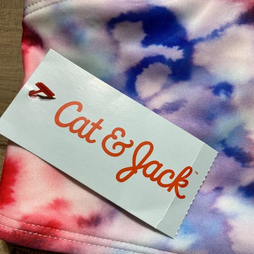 Cat & Jack Girls Tie Dye Bikini Top Size Large 10/12‎ UPF 50+